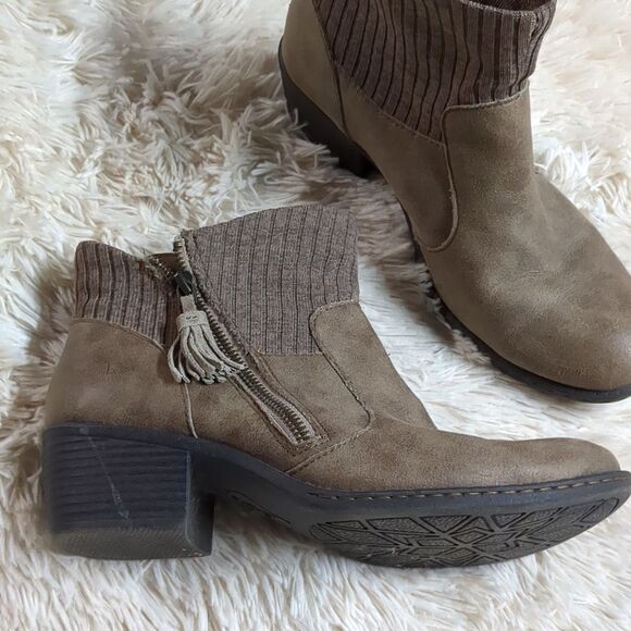 Born Concepts BOC sz 9 Bendell Sweater Cuff ankle boots tan - Picture 1 of 8
